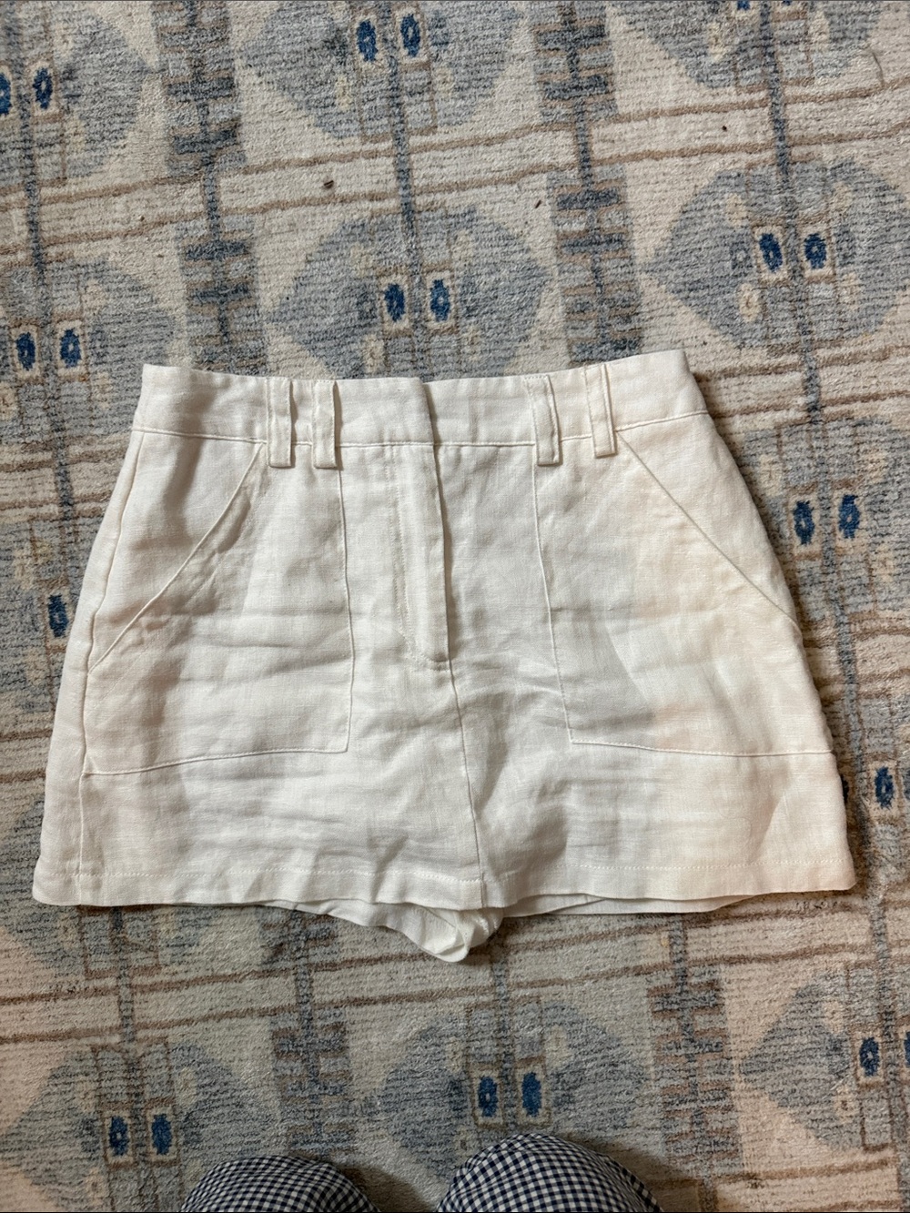 Dissh Eva white linen mini skort size 6